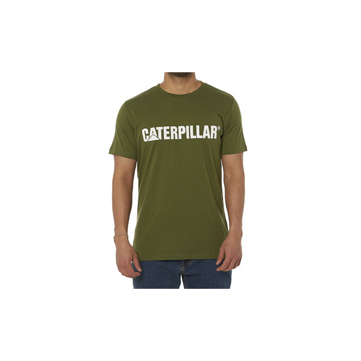 Caterpillar Logo - Mens T-Shirts - White - NZ (564LEIUYJ)